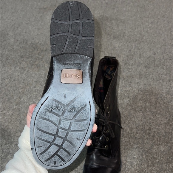 Born Black Leather Combat Boots - Picture 5 of 6